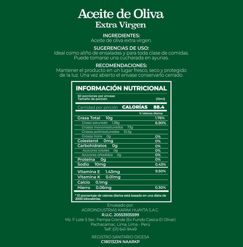 ACEITE DE OLIVA EXTRA VIRGEN 500 ML