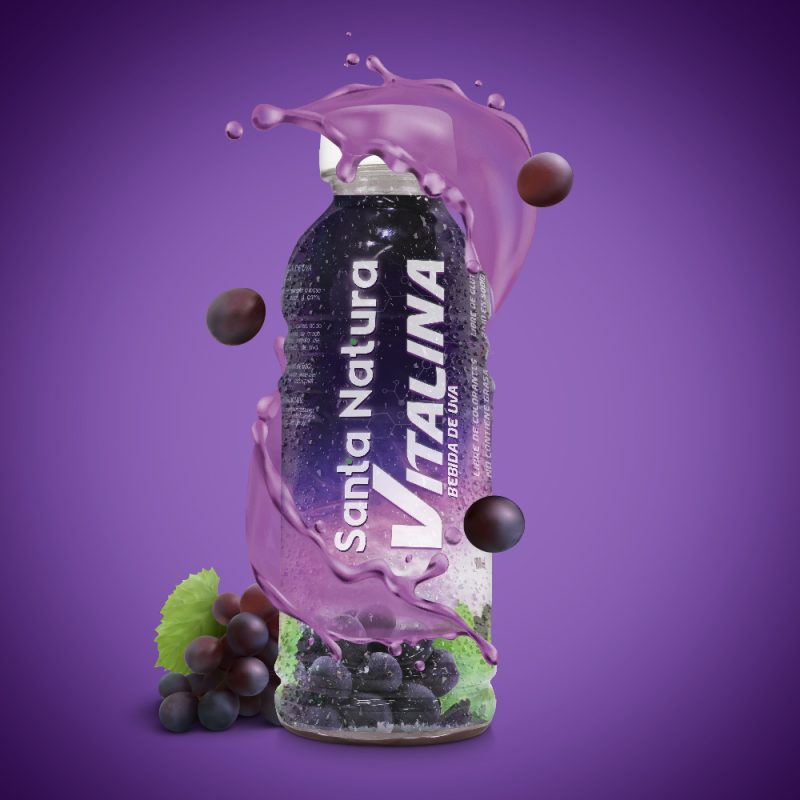 Imagen del producto Vitalina de Uva frente a un fondo color morado.